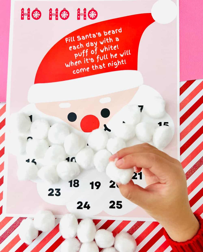 Santa Beard Countdown – Christmas Countdown Printable