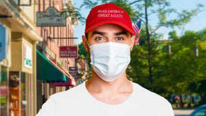 Unclear What Political Party Man Belongs To Since He’s Wearing Both A MAGA Hat And A Mask