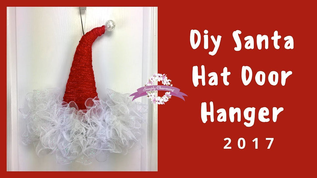 Deco Mesh Santa hat door hanger tutorial by Simply Charming Wreaths (3 years ago)