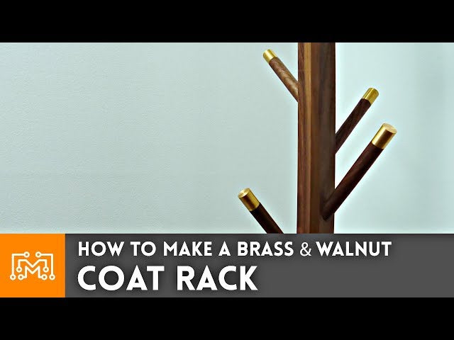 Come see how I made this Walnut & Brass Coat Rack! Check out