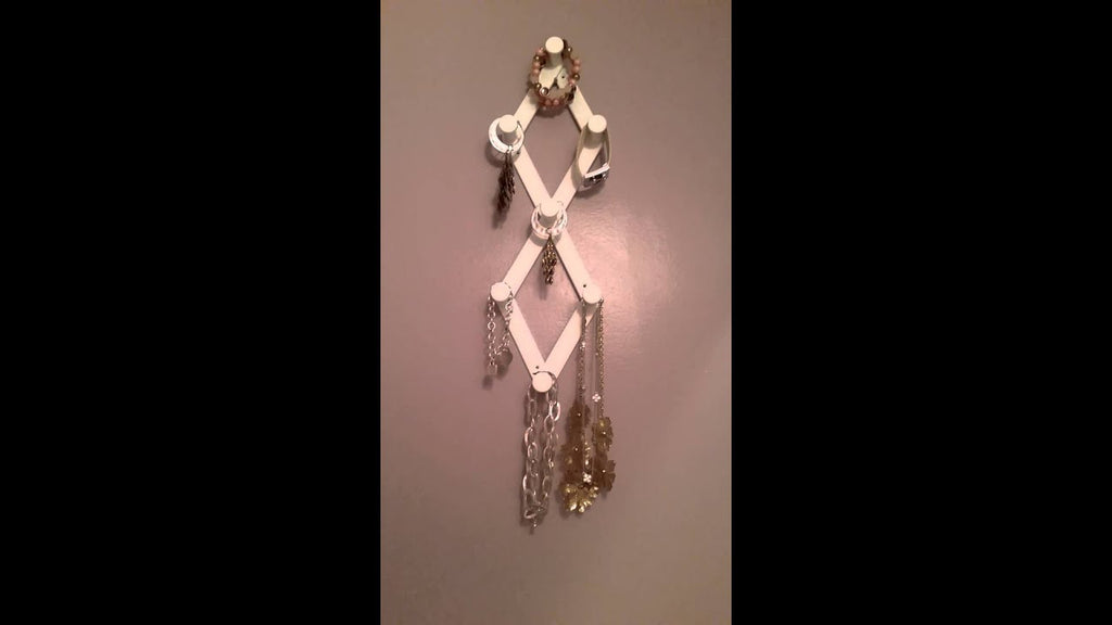 Dollar Tree Coat/Hat hanger DIY Jewelry organizer by Momma Schmooze Homeschool Reviews (5 years ago)