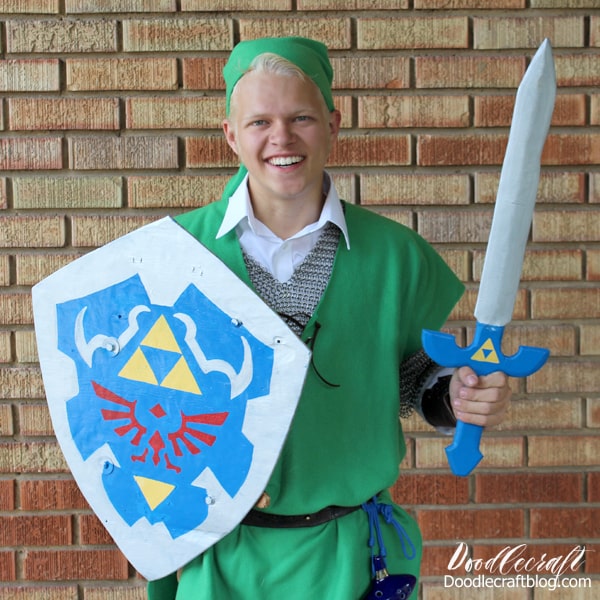 Legend of Zelda Link Cosplay with Hylian Shield + Master Sword DIYIn our home we absolutely love Legend of Zelda