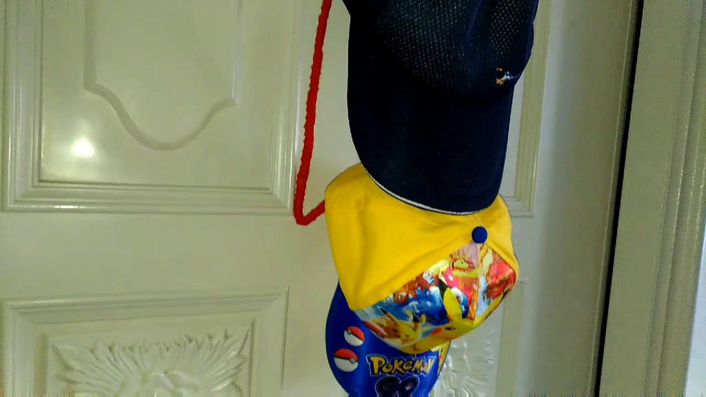 This holder is made from clothes hanger to hold hats and caps in place