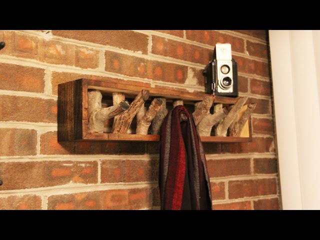 Simple time lapse video of the process of how I create a versatile coat, scarf, hat hanger and shelf made from recycled strips of poplar and natural tree branch ...