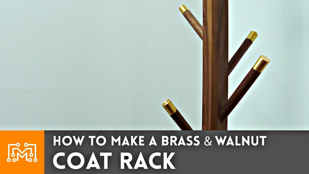 Come see how I made this Walnut & Brass Coat Rack! Check out