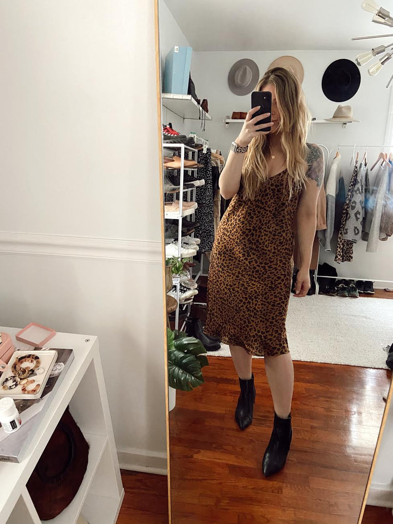 Three Ways to Style this $24 Leopard Satin Slip Dress