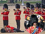 Prince William leads the Welsh Guards as they take part in final rehearsal for Trooping the Colour