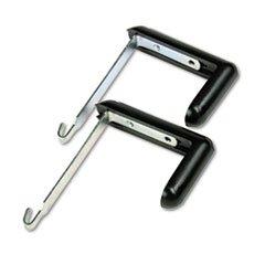 ** Adjustable Cubicle Hangers for 1 1/2 to 3 Inch Panels, Aluminum/Black, 2/Set **