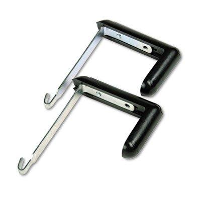 Adjustable Cubicle Hangers, 1 1/2" - 3" Panels, Aluminum/Black, 2/Set, Sold as 1 Set