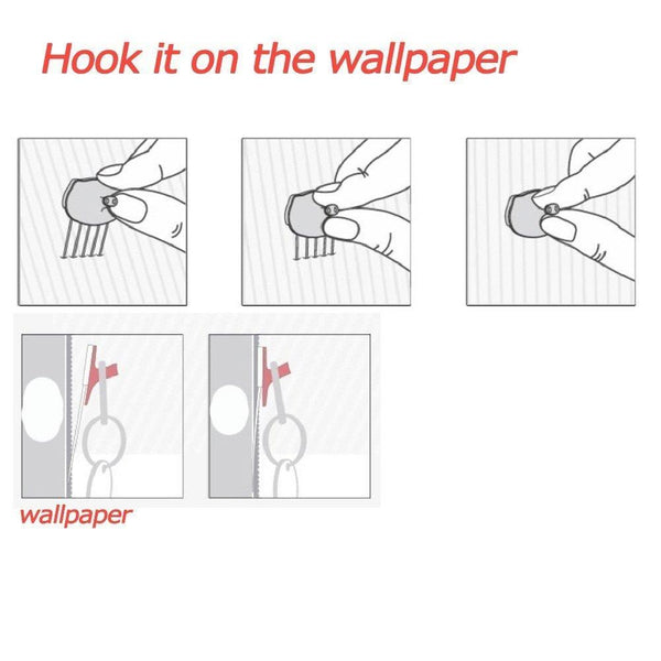 HOTLISTOR Reusable Multipurpose Wall Hook White 5PCS 10PCS Decorative Pin Stick Hooks Office Partition Panel Hanger Home Kitchen (10 - Hooks)