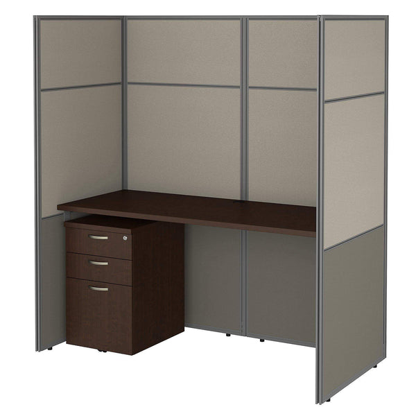 Related bush business furniture eodh26smr 03k easy office cubicle desk with file cabinet and 66h closed panels workstation 60wx60h mocha cherry